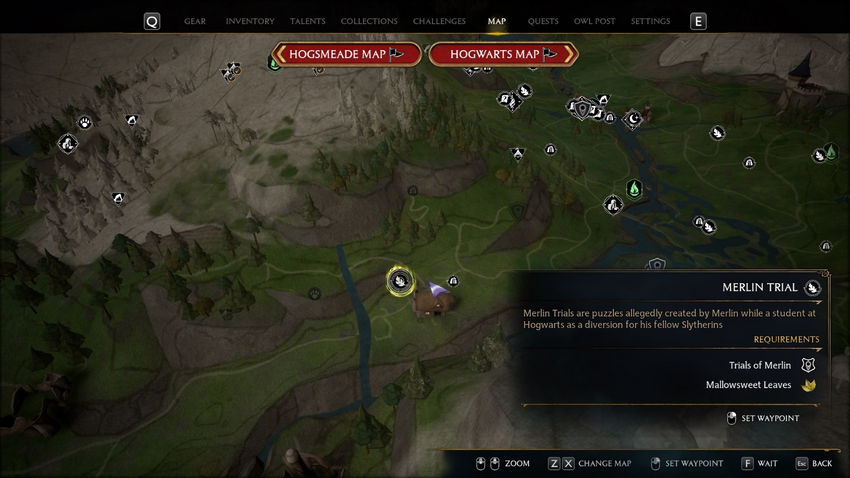 испытания Мерлина Hogwarts Legacy