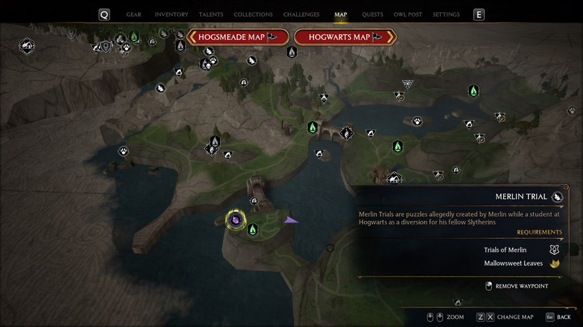 испытания Мерлина Hogwarts Legacy