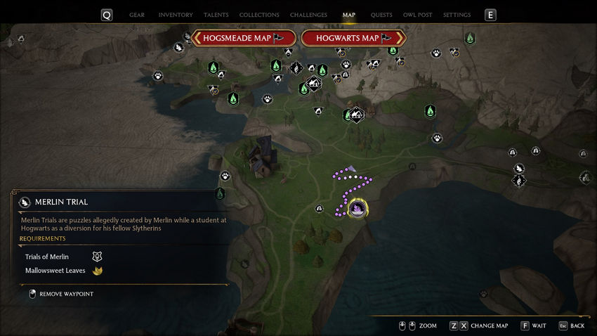 испытания Мерлина Hogwarts Legacy