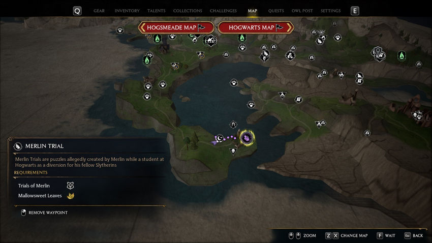 испытания Мерлина Hogwarts Legacy