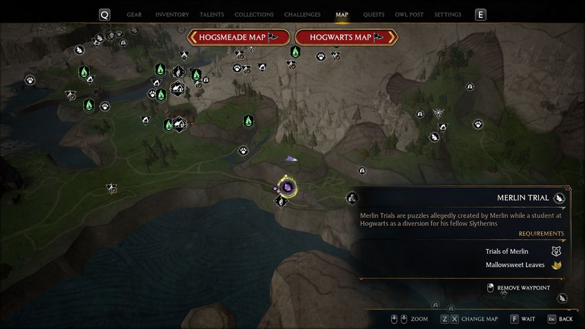 испытания Мерлина Hogwarts Legacy