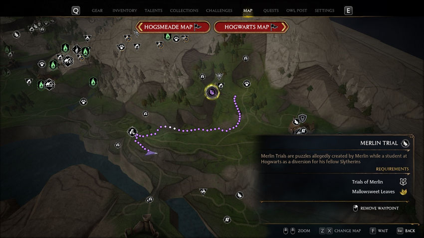 испытания Мерлина Hogwarts Legacy