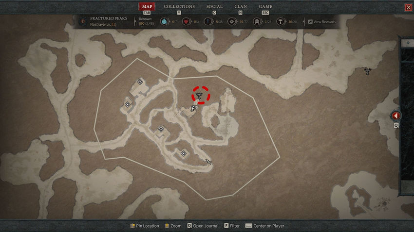 алтарь Лилит Diablo 4 на карте