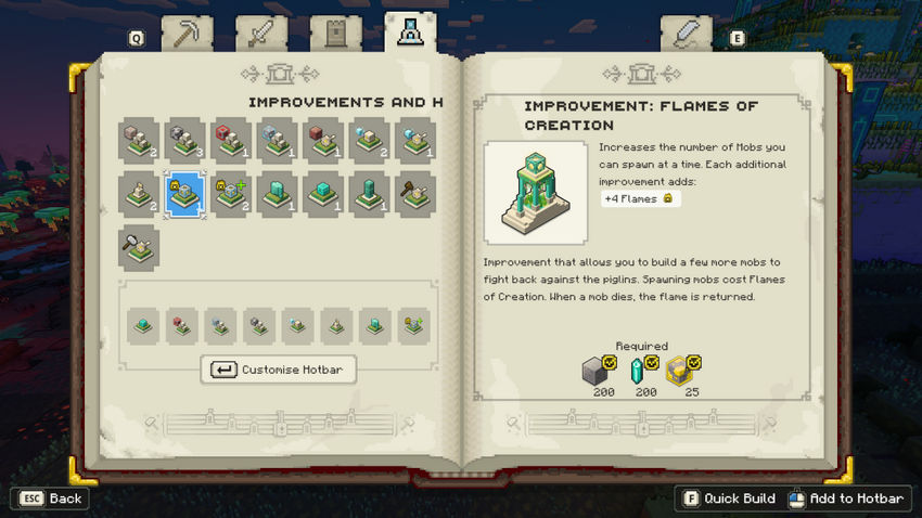 улучшения Minecraft Legends