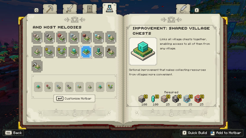 улучшения Minecraft Legends