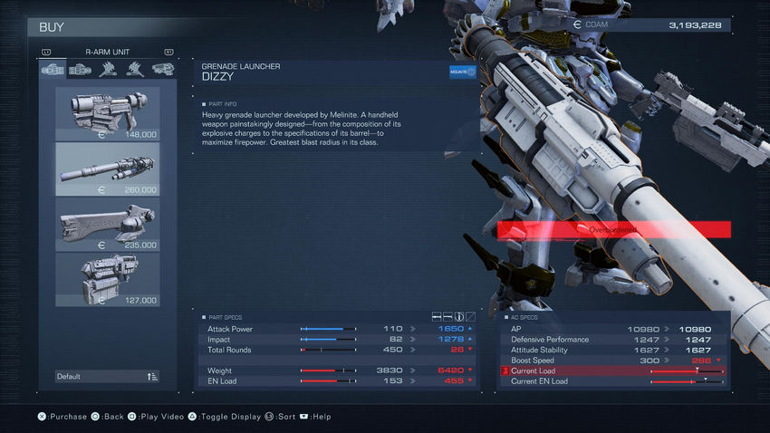 Armored Core 6. Вес